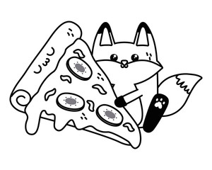 Kawaii of fox cartoon design