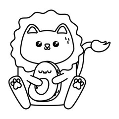 Fototapeta premium Kawaii of lion cartoon design