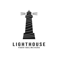 Black lighthouse logo design inspiration