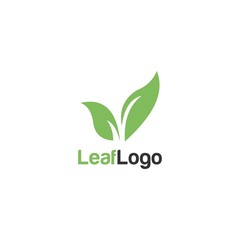 Naklejka premium Eco icon green leaf logo vector template