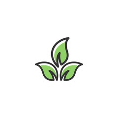 Eco icon green leaf logo vector template