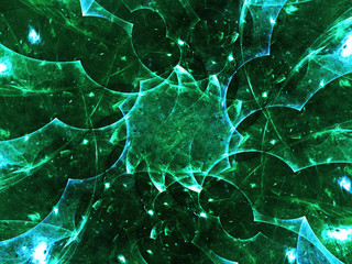 green abstract fractal background 3d rendering illustration