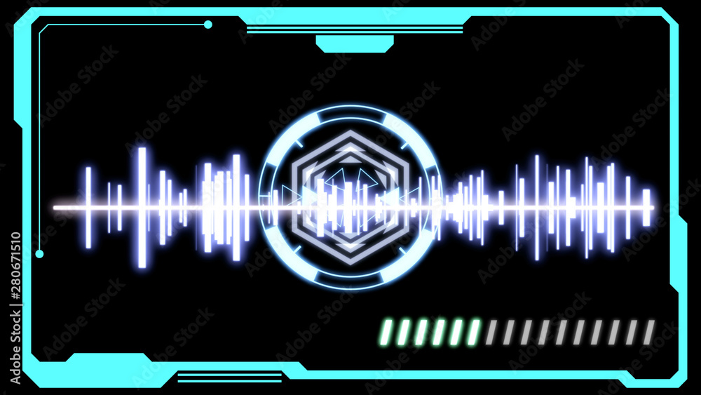 Leinwandbilder HUD Futuristic Virtual Technology User Control Interface Screen Panel. Abstract Security UI Elements Illustration