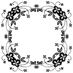 Flower design elements, with unique and elegant frame, decoration greeting card, invitation card. Vector