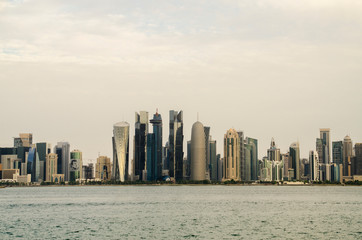 Fototapeta premium Doha's Corniche in West Bay, Doha, Qatar - Skyscrapers / Buildings