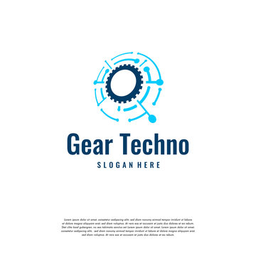 Modern Pixel Gear Technology logo designs symbol vector Illustration