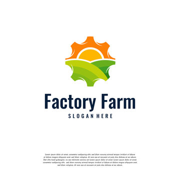 Factory farm Logo designs concept vector, Agriculture logo symbol template