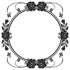 Vintage frame, ornament cute flowers, decoration invitation card. Vector