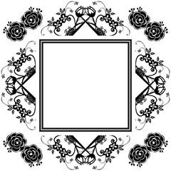 Design vintage frame, various flower, ornate wallpaper of card. Vector