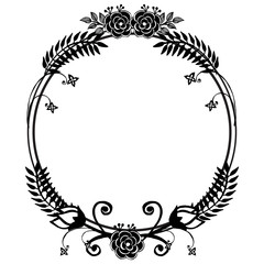 Ornament floral frame, style frame elegant and unique, decoration of greeting cards. Vector