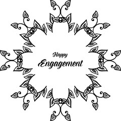 Various shape circle flower frame, decorative beautiful art, design card happy engagement. Vector