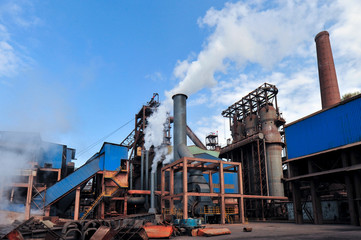 Fototapeta na wymiar The landscape of a steelmaking plant