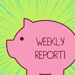 Conceptual hand writing showing Weekly Report. Concept meaning information on what have become known within the week