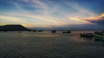 Fototapeta na wymiar Ham Ninh fishing village in Phu Quoc island, Vietnam