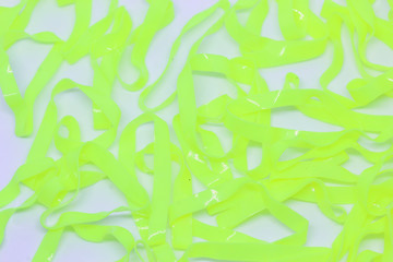 Elastic rubber bands on a white background.
