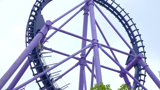 Extreme Roller coaster. close-up, details.