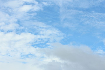 Clouds in the blue sky.