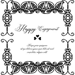 Crowd of flower, with texture of beauty frame, design ornament card happy engagement. Vector