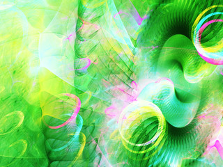 Obraz na płótnie Canvas green abstract fractal background 3d rendering illustration
