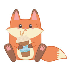 Isolated kawaii of fox cartoon design