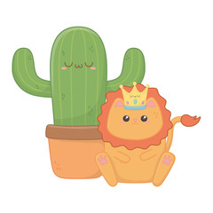Isolated kawaii of lion cartoon design