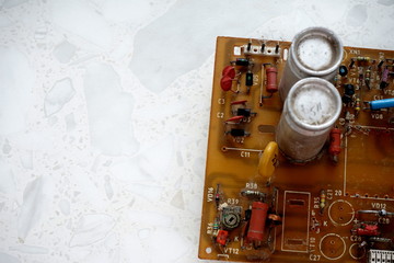 Obraz na płótnie Canvas PCB board with electronic parts