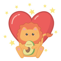 Isolated kawaii of lion cartoon design