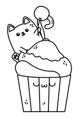 Kawaii of cat cartoon design