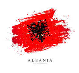 Flag of Albania. Vector illustration on white background.