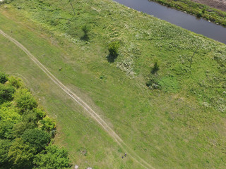 Fototapeta na wymiar Aerial view of the Saburb landscape (drone image). Kiev Region