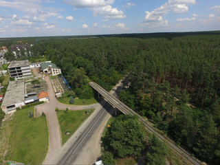 Aerial view of the Saburb landscape (drone image). Kiev Region