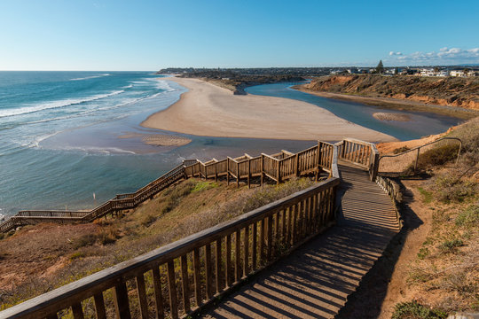 Stair to going down to beach at Port Noarlunga, South Australia.