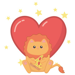 Isolated kawaii of lion cartoon design