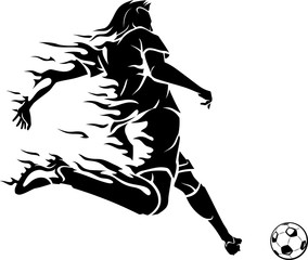 Soccer Kick Ball, Abstract Flame Body