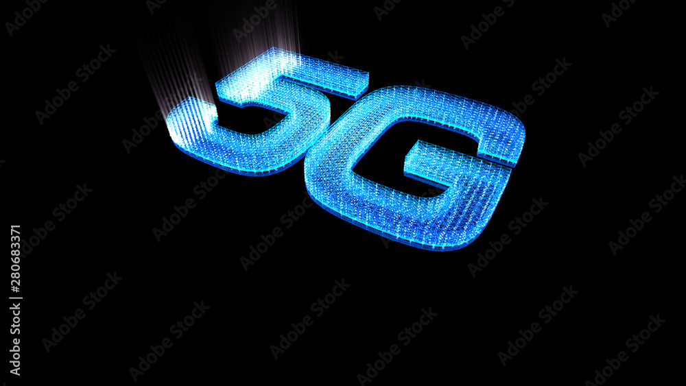 Aufkleber futuristic holographic 5g digital wireless high speed fifth innovative generation for cellular netwo