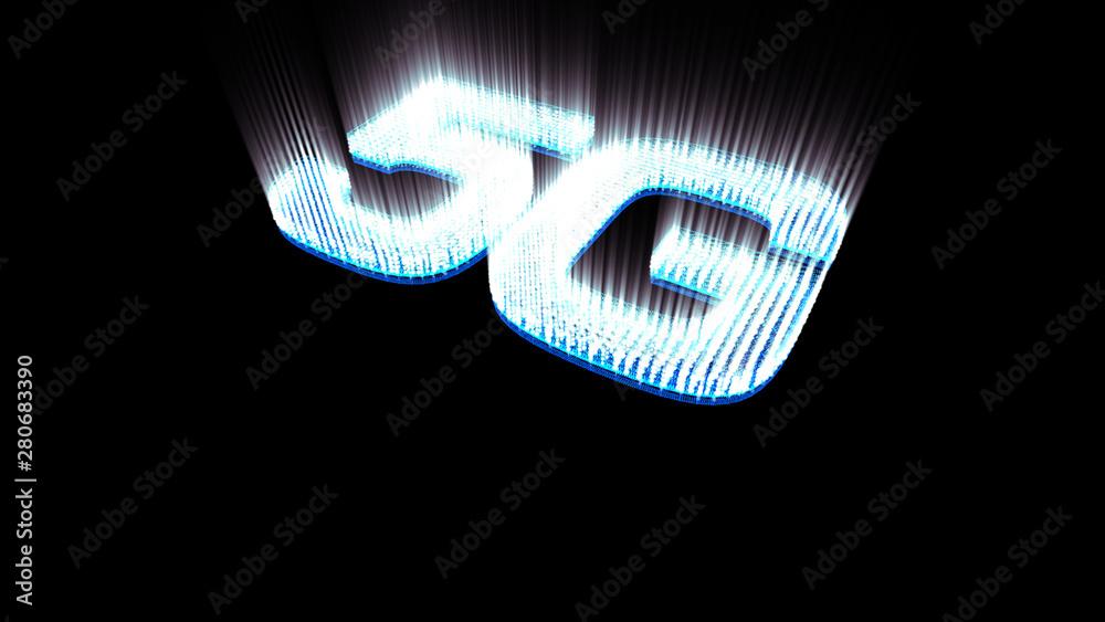 Poster futuristic holographic 5g digital wireless high speed fifth innovative generation for cellular netwo