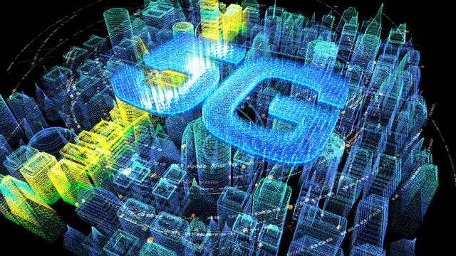 Futuristic holographic 5G digital wireless high speed fifth innovative generation for cellular network connectivity, high speed Internet broadband network