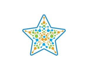 molecule star logo vector illustration design