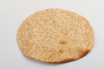 Angle view of one toasted tortilla