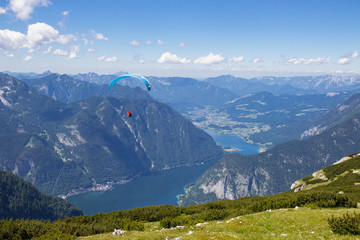 aerial view of Lake Hallstatt from 5 Fingers view point