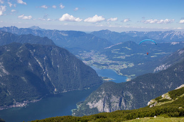 aerial view of Lake Hallstatt from 5 Fingers view point