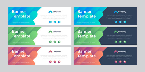 Modern colorful banner template with editable text