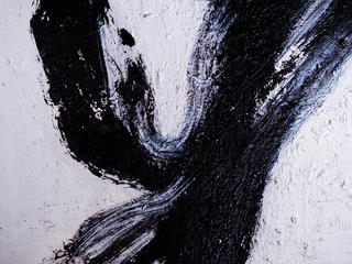 Obraz premium Hand draw paintbrush black color texture abstract background.