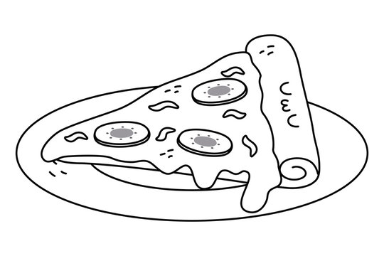Kawaii of pizza cartoon design