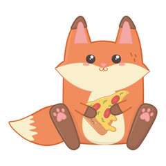 Isolated kawaii of fox cartoon design