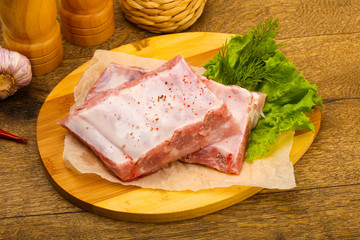 Raw pork ribs
