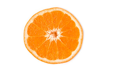Slice orange on a white background.