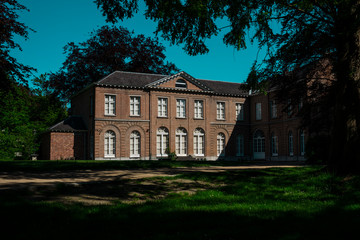 Fototapeta na wymiar building called Opsomerhuis in public park in Lier, Belgium