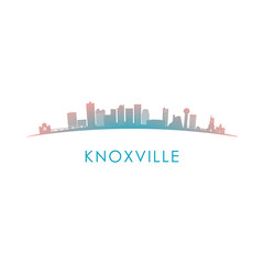 Knoxville skyline silhouette. Vector design colorful illustration. - obrazy, fototapety, plakaty