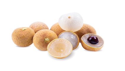 fresh longan on white background.